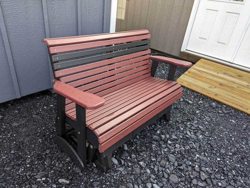 4 Ft Rollback Glider Cherrywood and Black
