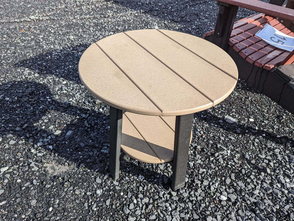 Weatherwood and Black 21" Round Table