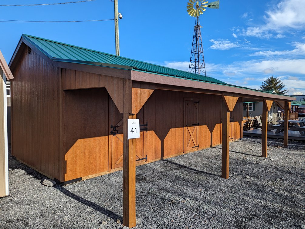 12x32x8 Horse Shelter Lean-To H496