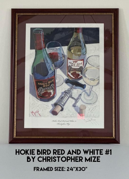 Hokie Bird Red and White #1