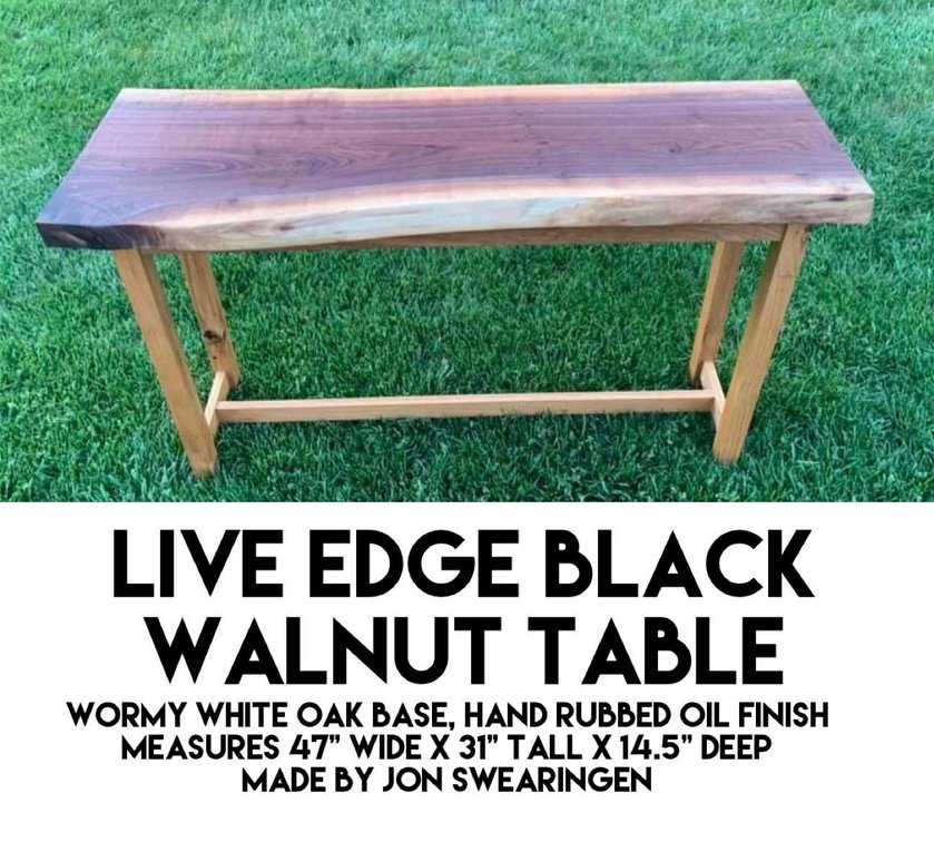 Live Edge Black Walnut Table