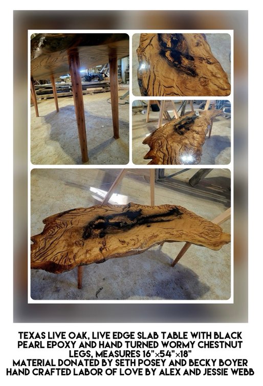 Texas Live Oak, Live Edge Slab Table