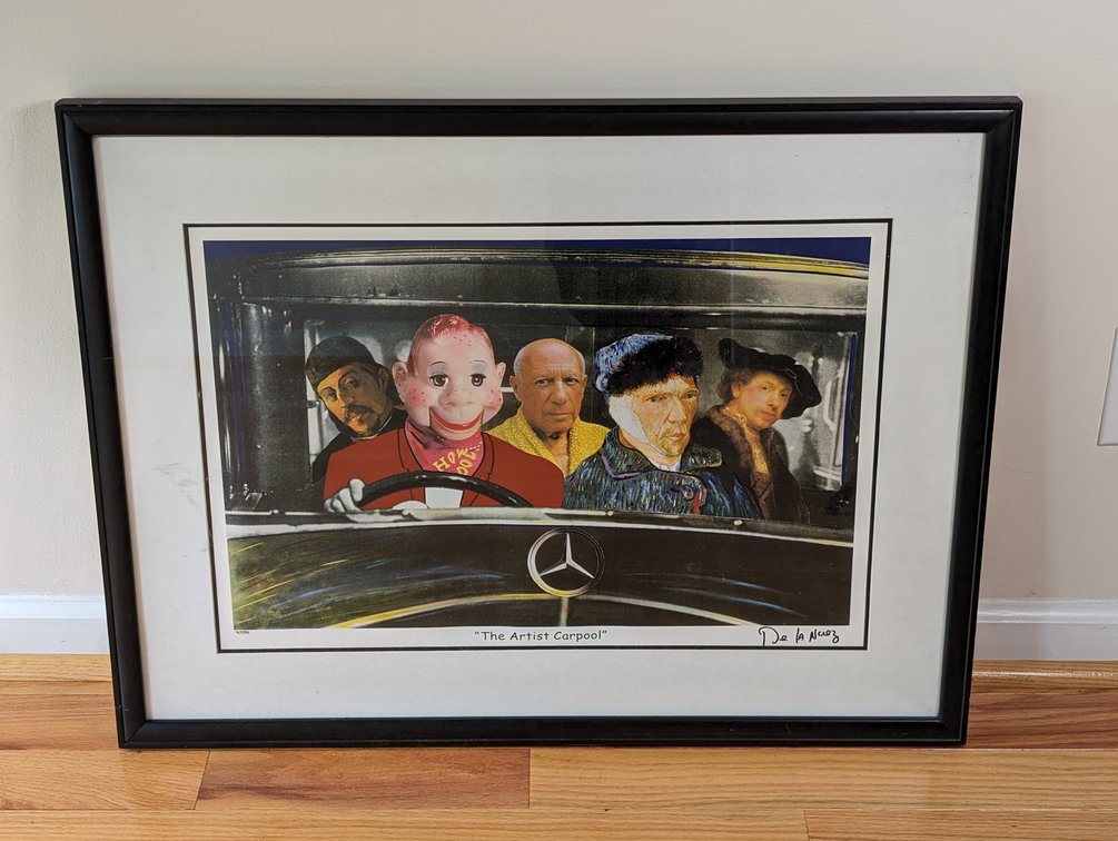 "The Artist Carpool" De la Nuez Framed Print