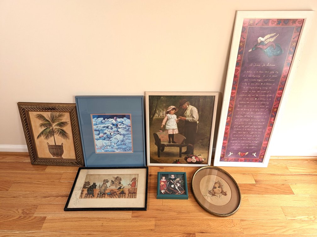 Seven Pieces Of Framed Art