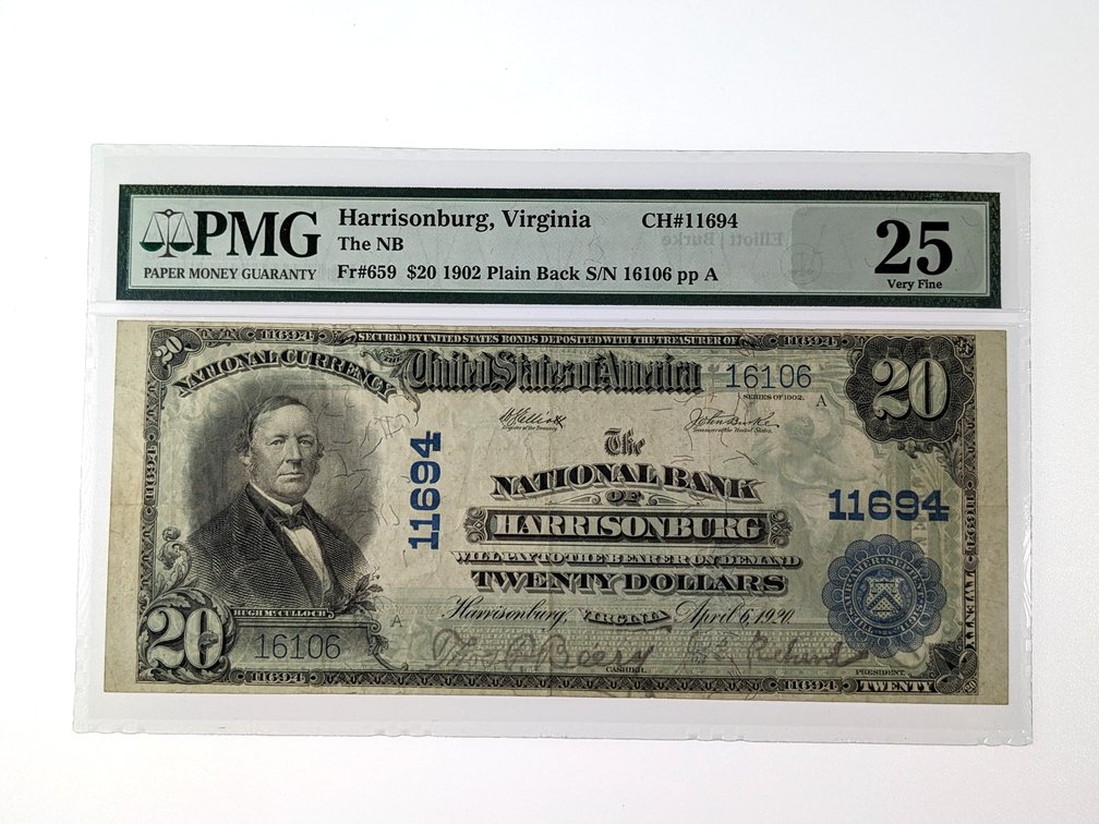 1902 National Bank Of Harrisonburg $20
