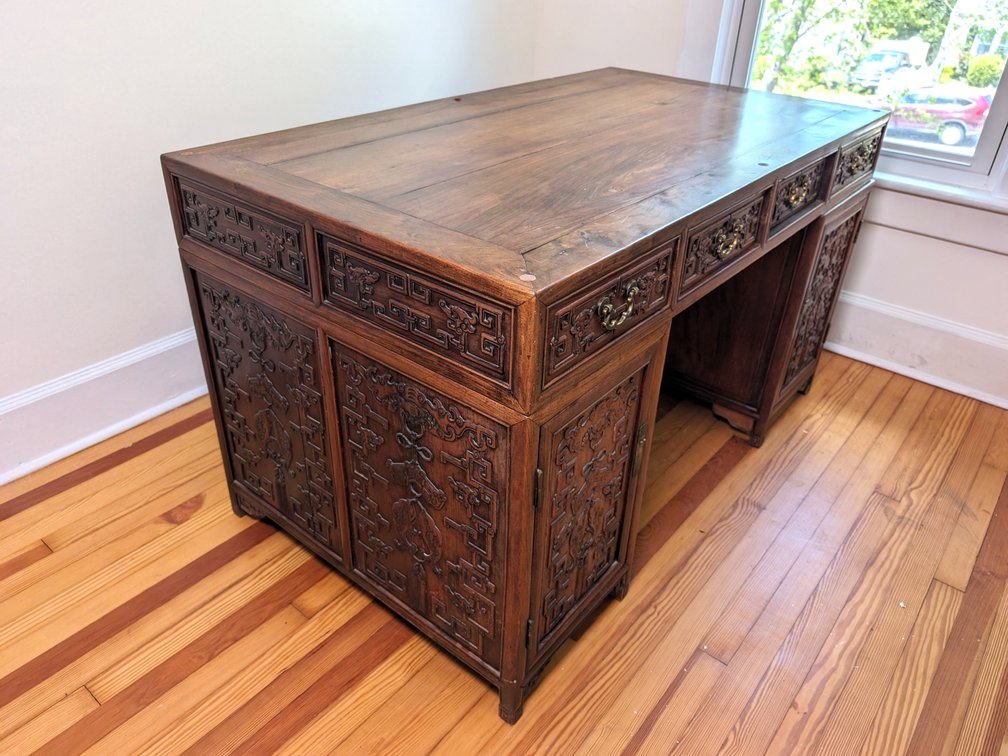 Asian Carved Executive Desk