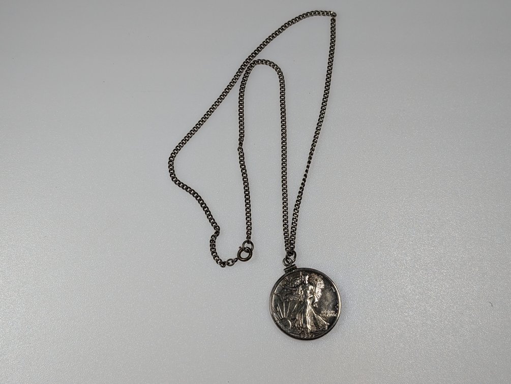 1945 Walking Liberty Half Dollar Necklace