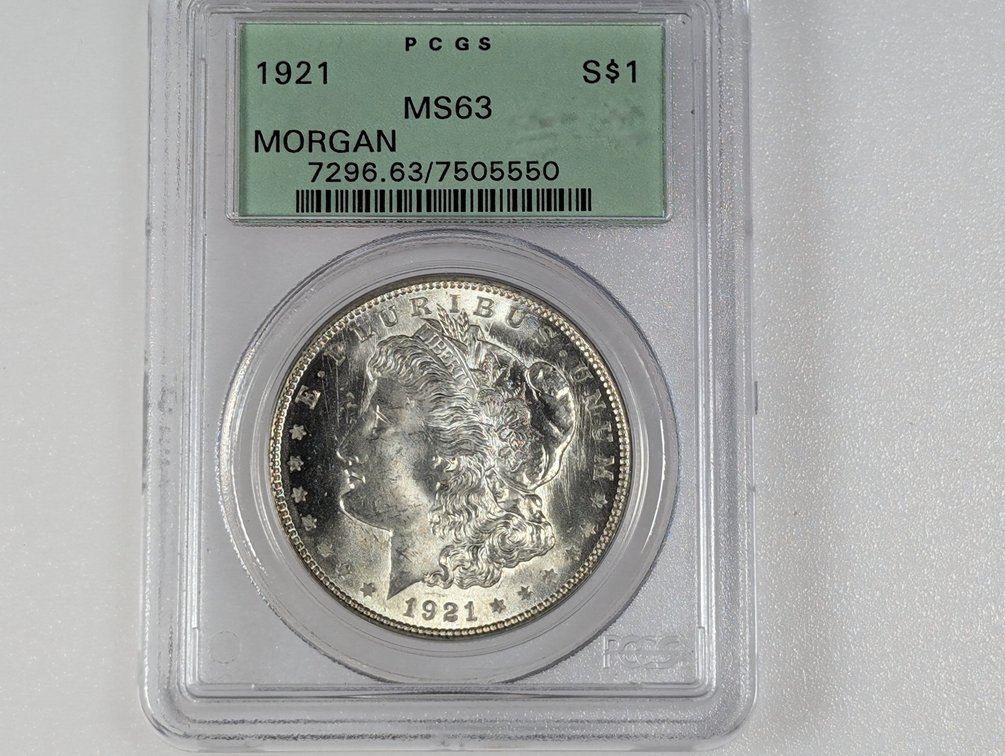 1921 Morgan Silver Dollar PCGS MS63