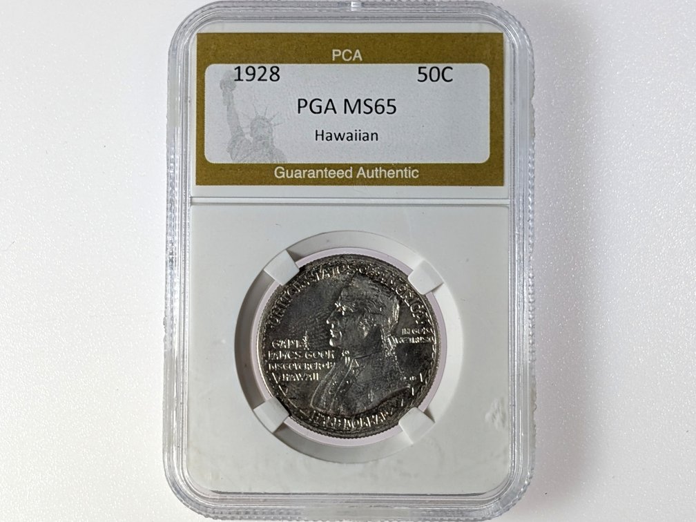 1928 Hawaiian Commemorative Silver Half Dollar PCA MS65