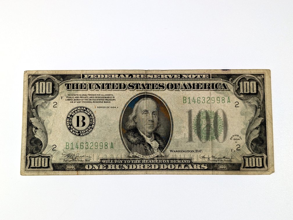1934A $100 Federal Reserve Note