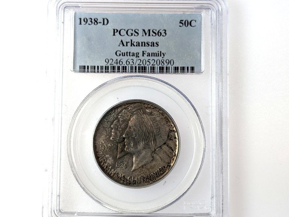 1938-D Arkansas Centennial Commemorative Half Dollar PCGS MS63