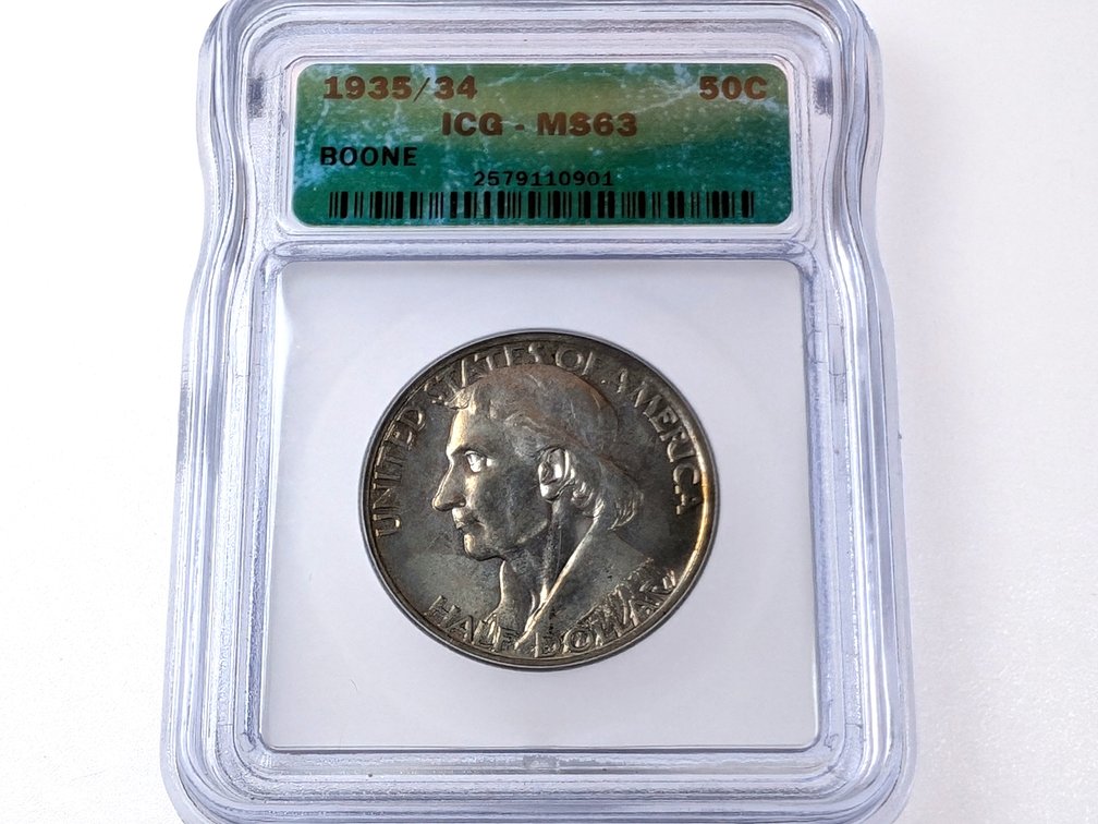 1935 Daniel Boone Commemorative Half Dollar ICG MS63