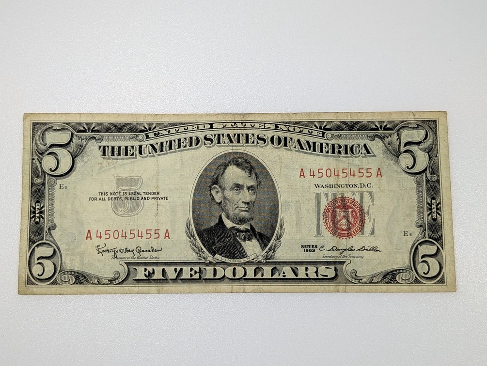 1963 Red Seal $5 Bill