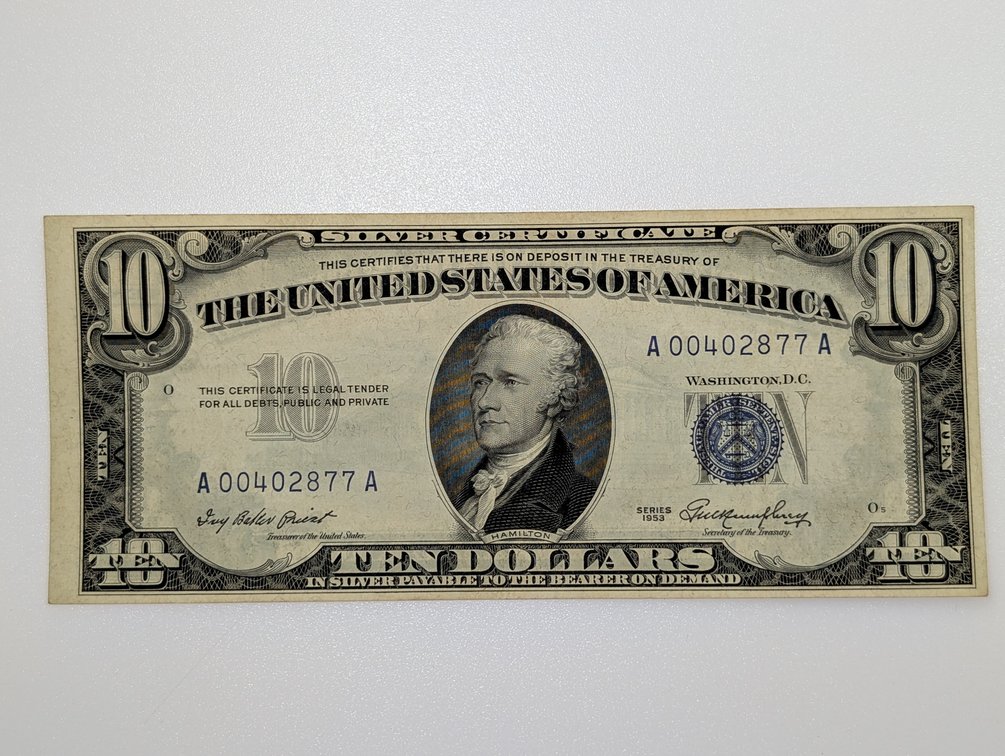 1953 $10 Silver Certificate 