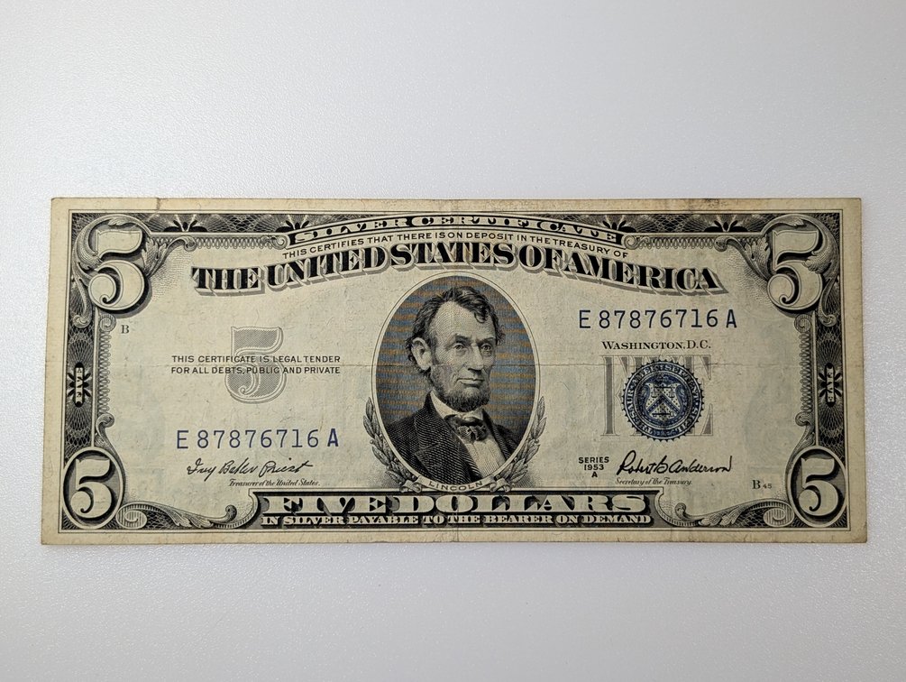 1953A $5 Silver Certificate 