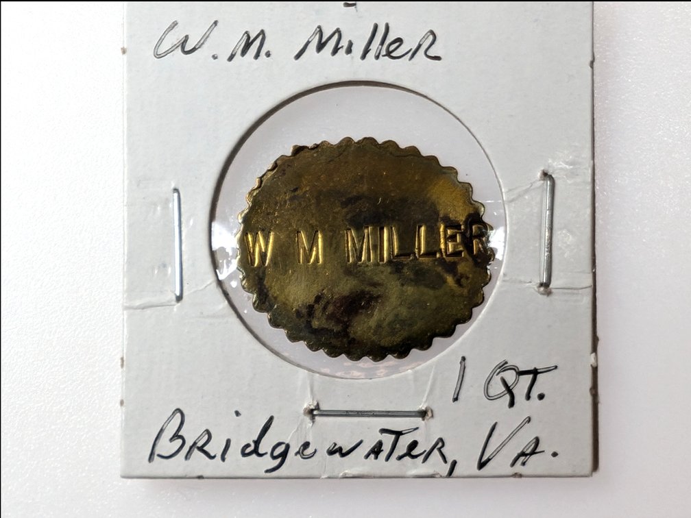 W.M. Miller Cannery 1 Qt Token