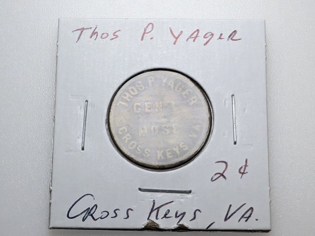 Thos P Yager 2 Cent Store Token