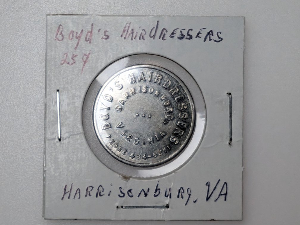 Boyd's Hairdressers 25 Cent Token