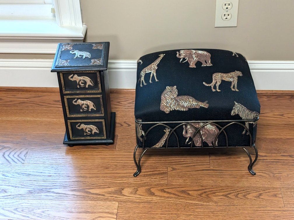 Footstool and Jewelry Box