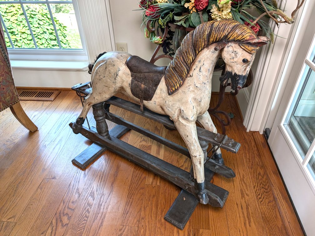 Antique German Wood Rocking Horse