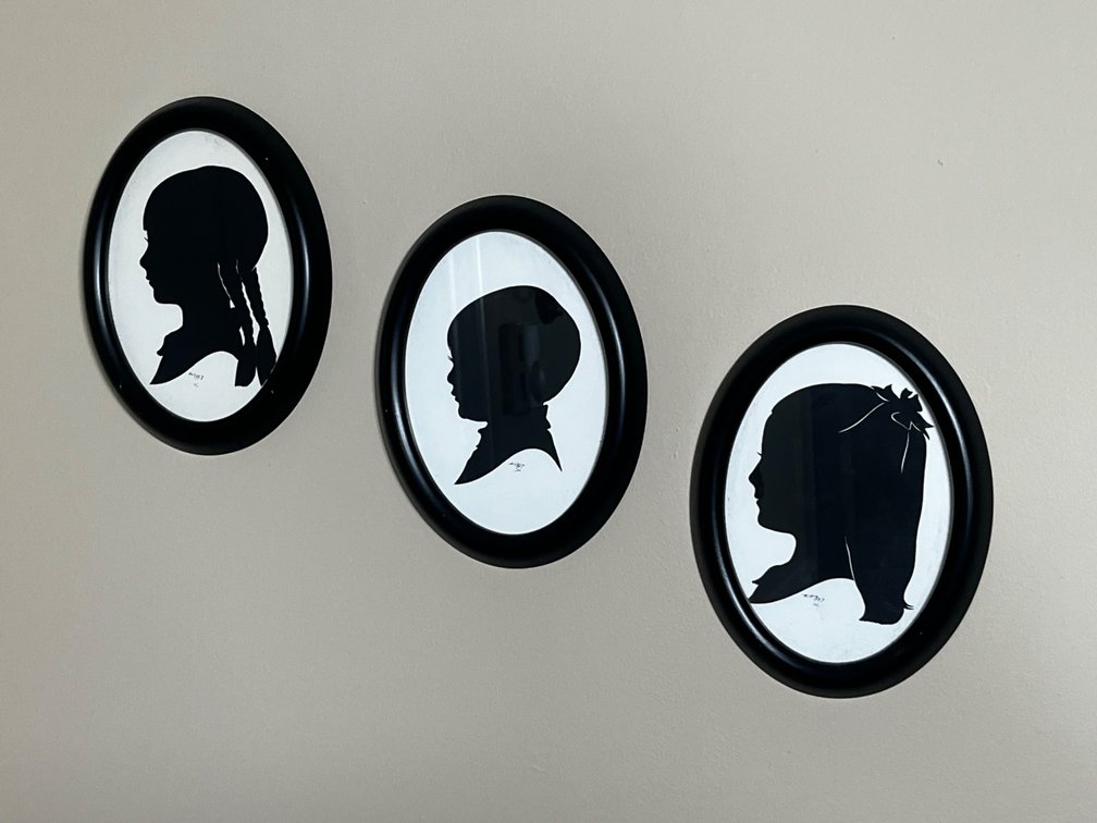 Set of Three Framed Silhouette Bust Portraits