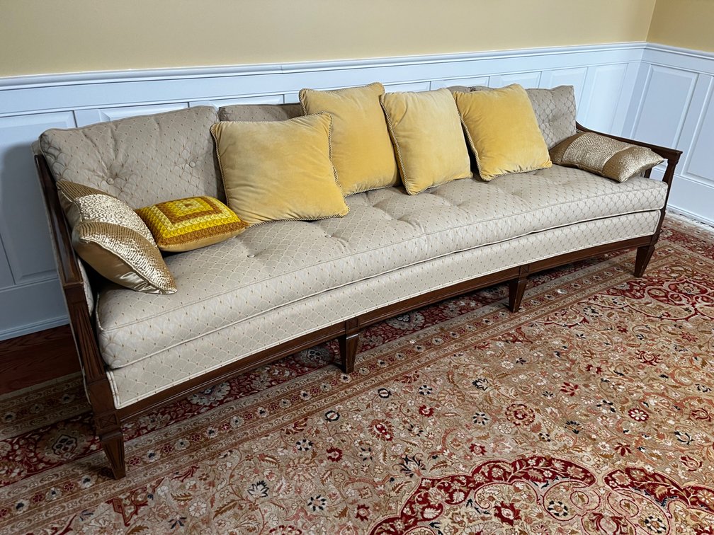 Wood Frame Tufted Sofa with Pillows