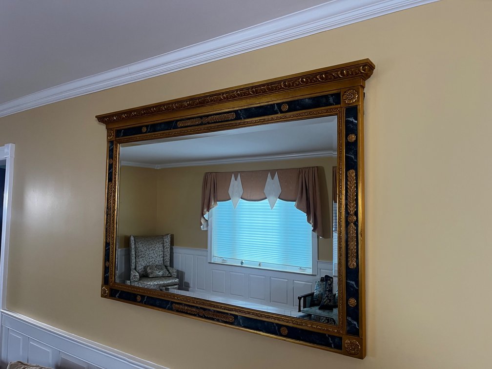Neoclassical Gilt and Faux Marble Wall Mirror