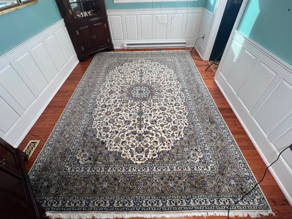 Persian Hand-Knotted Wool Medallion Rug, 11.9' x 8.2'