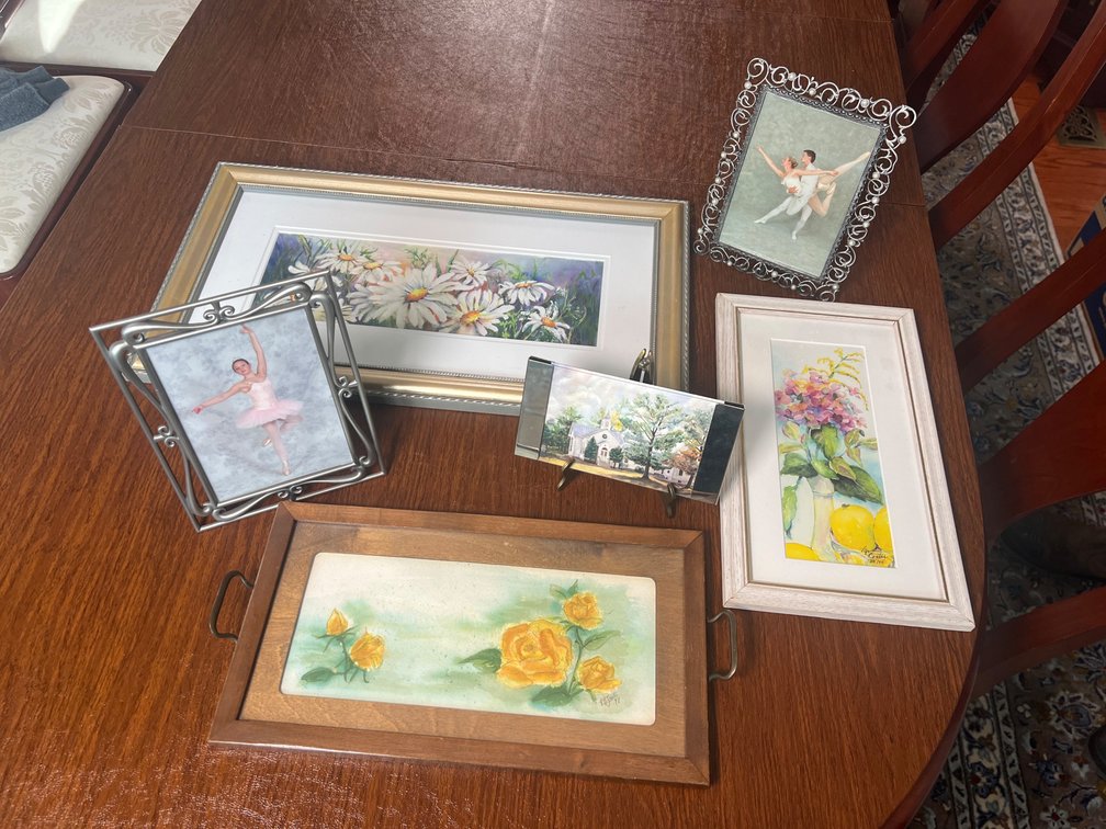 Six Framed Art Prints, Photos & Signed Decorative Tray