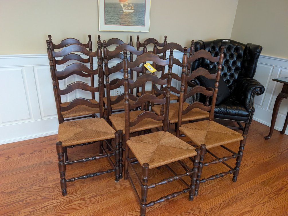 Eight Ladder-Back Dining Chair Set