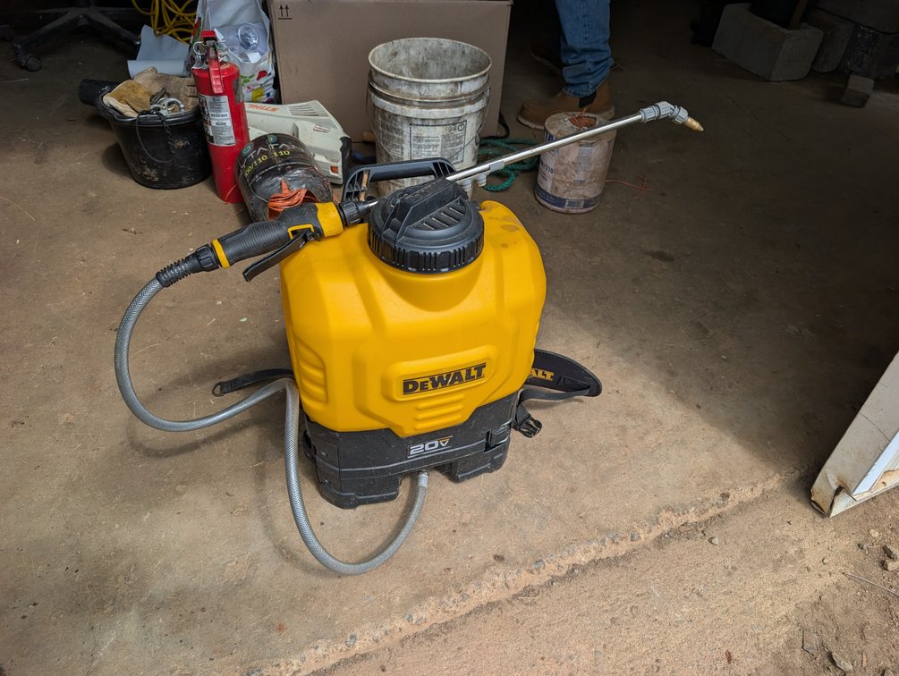 DEWALT 20V battery-powered backpack sprayer