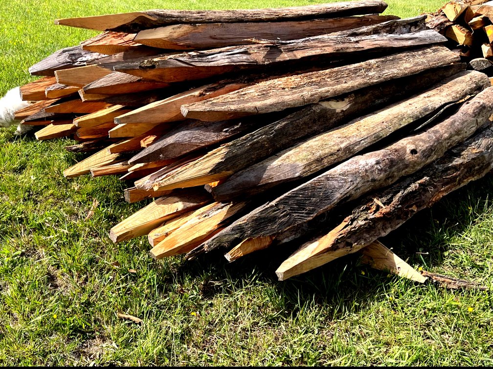 Stack of 50 - Locust Posts that are Sharpened, 7 ft