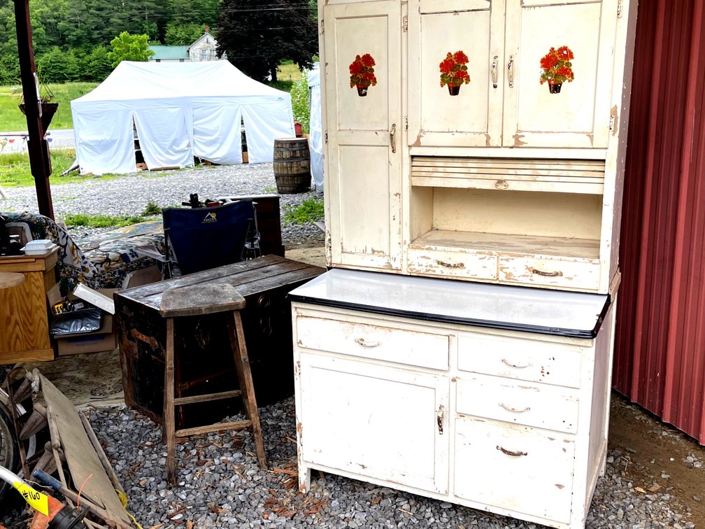 1940s Vintage Kitchen Center & 5-ft long butcher Block