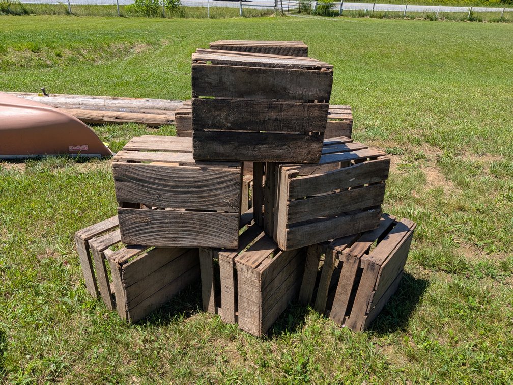 Twelve Wooden Apple Crates