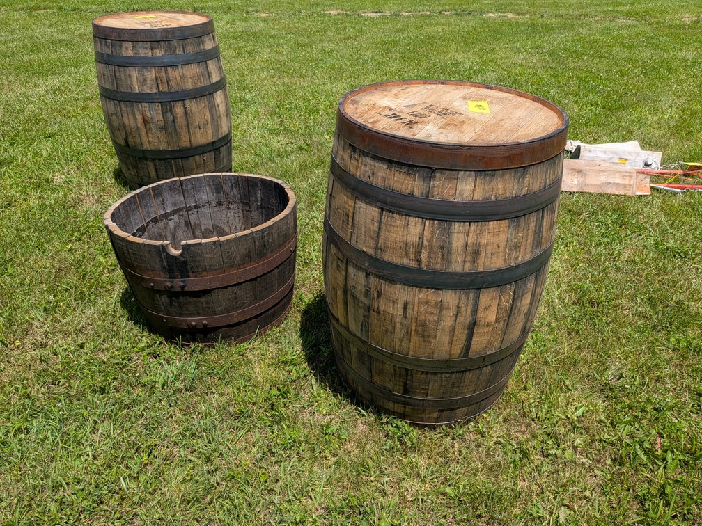 Oak Whiskey Barrel (One) & Whiskey Barrel Planter (One)