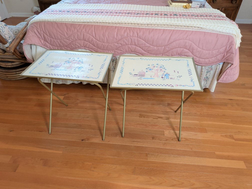 Vintage Folding Metal TV Trays