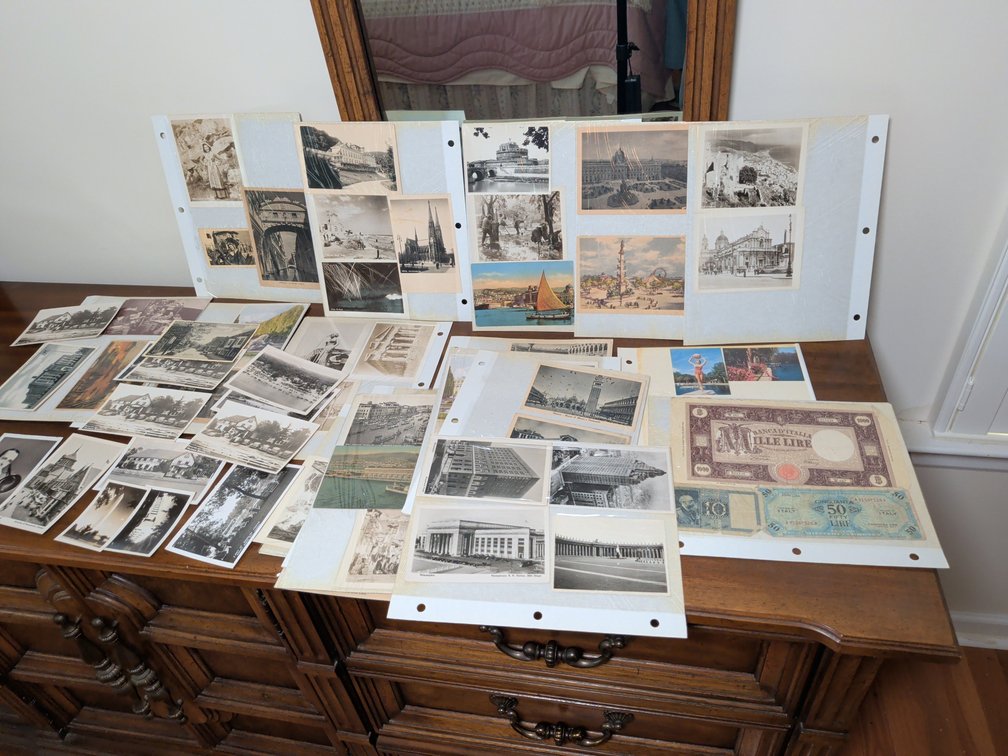 Vintage Postcards, Photographs & Italian Currency Lot