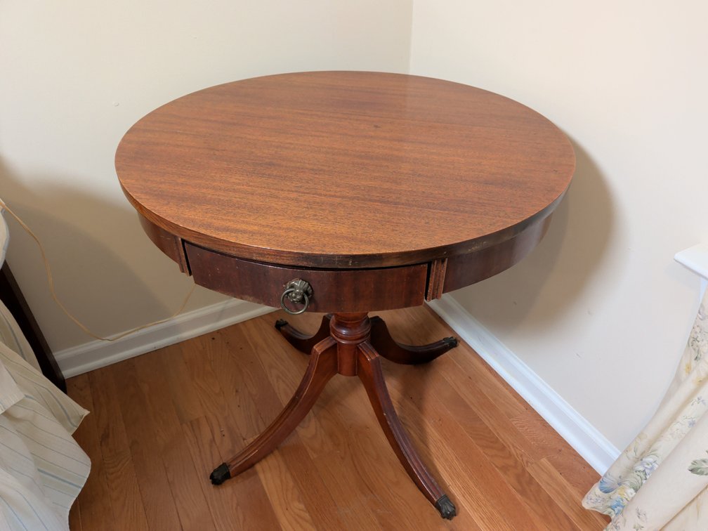 Duncan Phyfe Style Pedestal Drum Table
