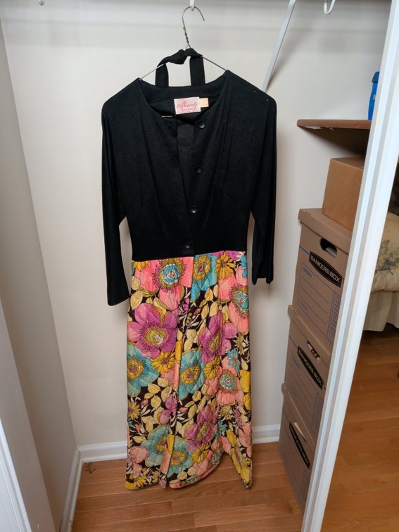 Rhapsody by Glazier Vintage Quilted Floral Maxi Dress
