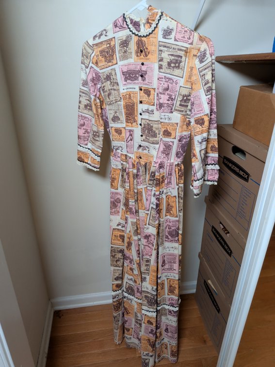 Sears Roebuck Catalog Print Maxi Dress