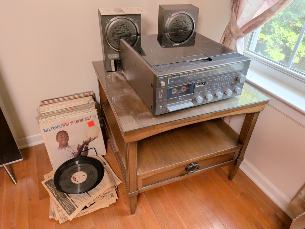 Linwood Stereo System, Wooden Side Table & Media Lot