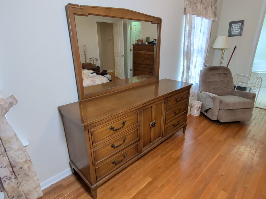 Traditional Dresser with Attached Mirror