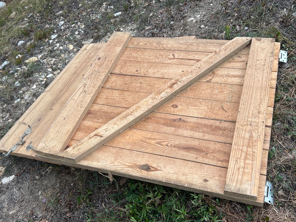 Set of 3 Wooden Gate Panels with Galvanized Hardware