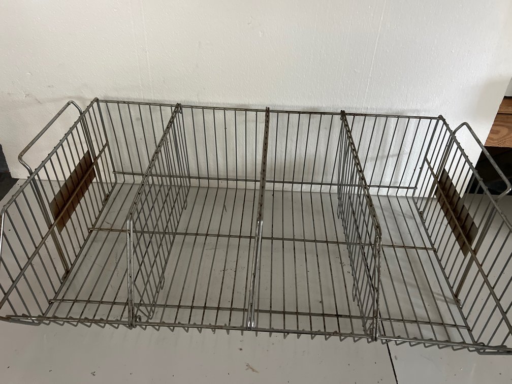 Chrome Metal Wire Storage Basket with Dividers