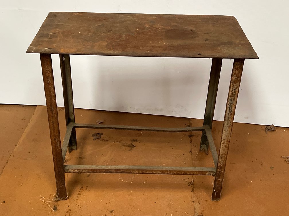 Steel Plate Work Table with Angle Iron Legs