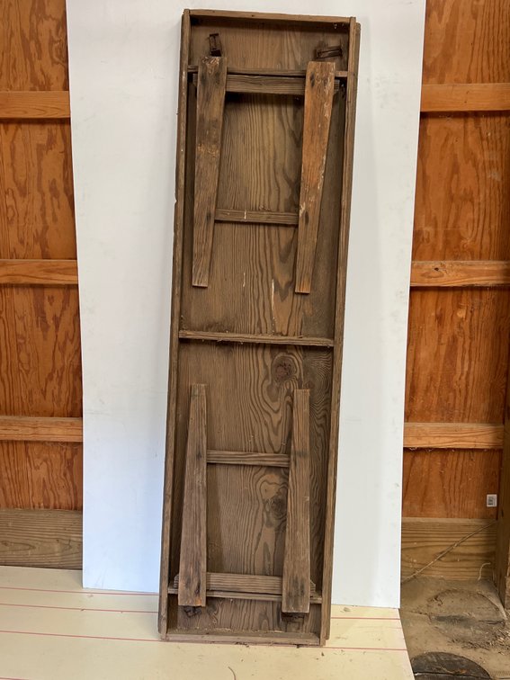Rustic Wooden Folding Bench with Hinged Legs
