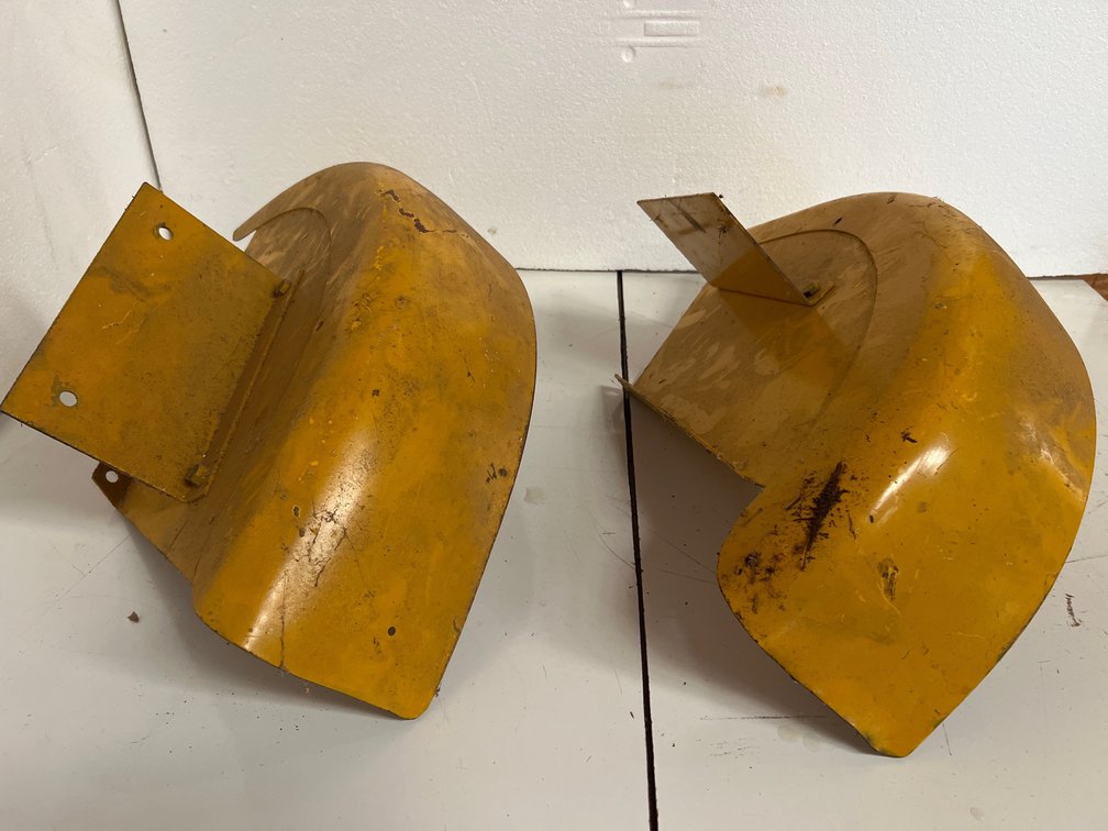 Pair of Yellow Painted Metal Fenders