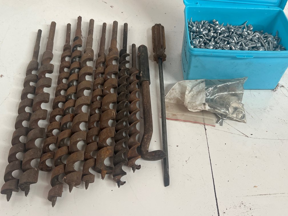 Auger Drill Bits, Hand Tools, and Hardware Fasteners