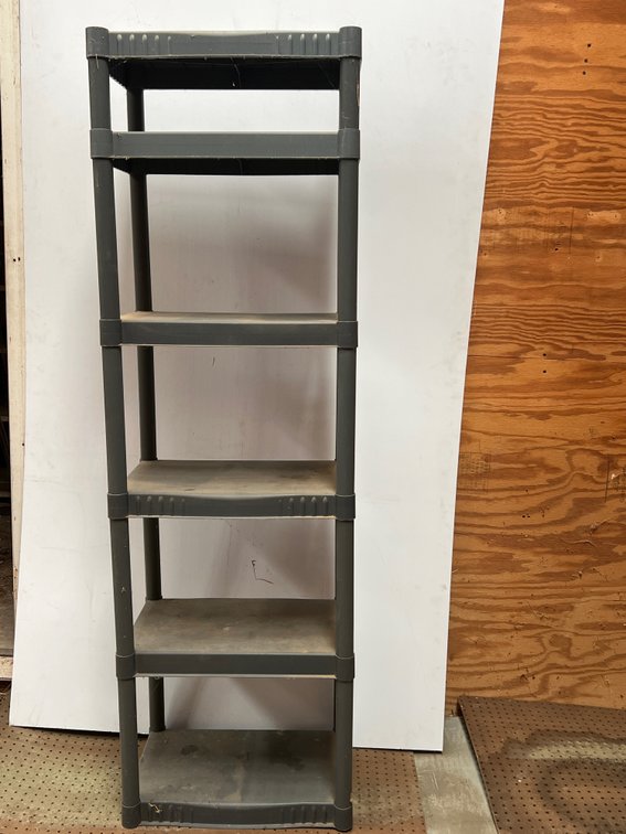 Five-Tier Molded Plastic Utility Shelving Unit