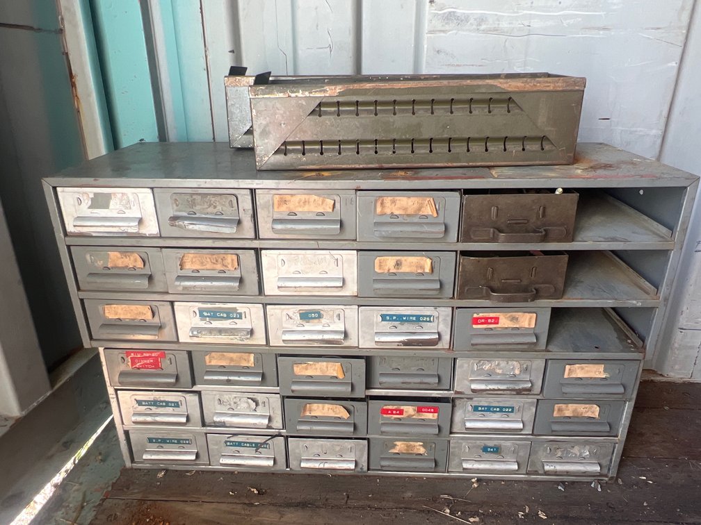 Metal Multi-Drawer Parts Cabinet with Hardware and Trays